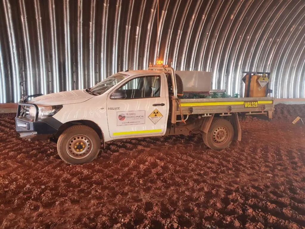 PGLS Truck in tunnel - Pilbara Geotechnical & Laboratory Services